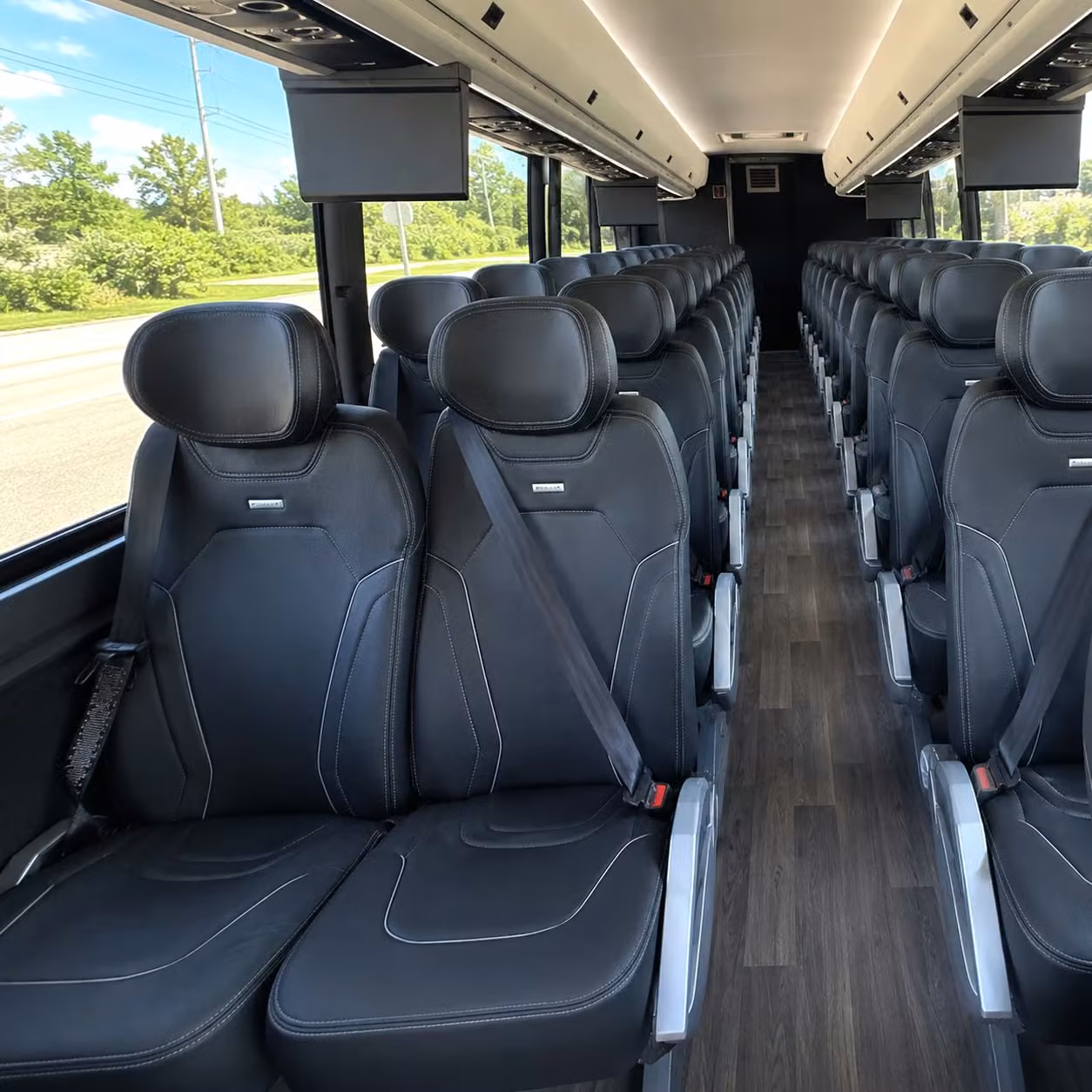 56 passenger charter bus inside
